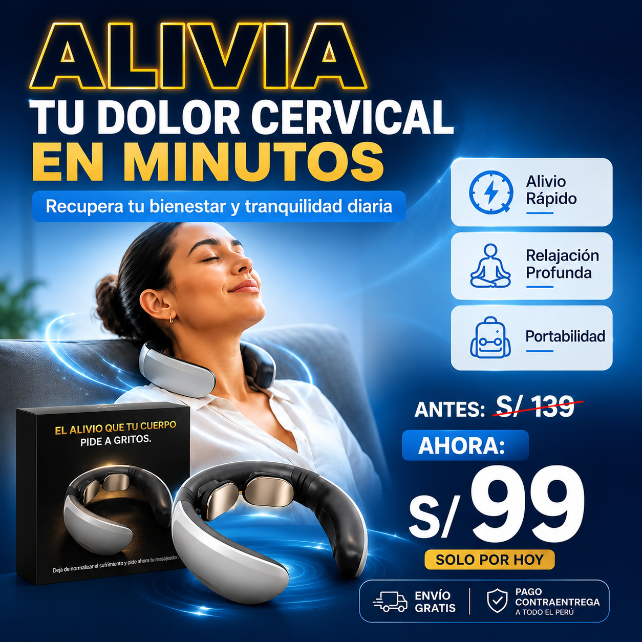 NeuroNeck Pro™ - Masajeador Cervical que Activa Puntos de Presión - Reduce Tinitus y Dolor Diario en Minutos