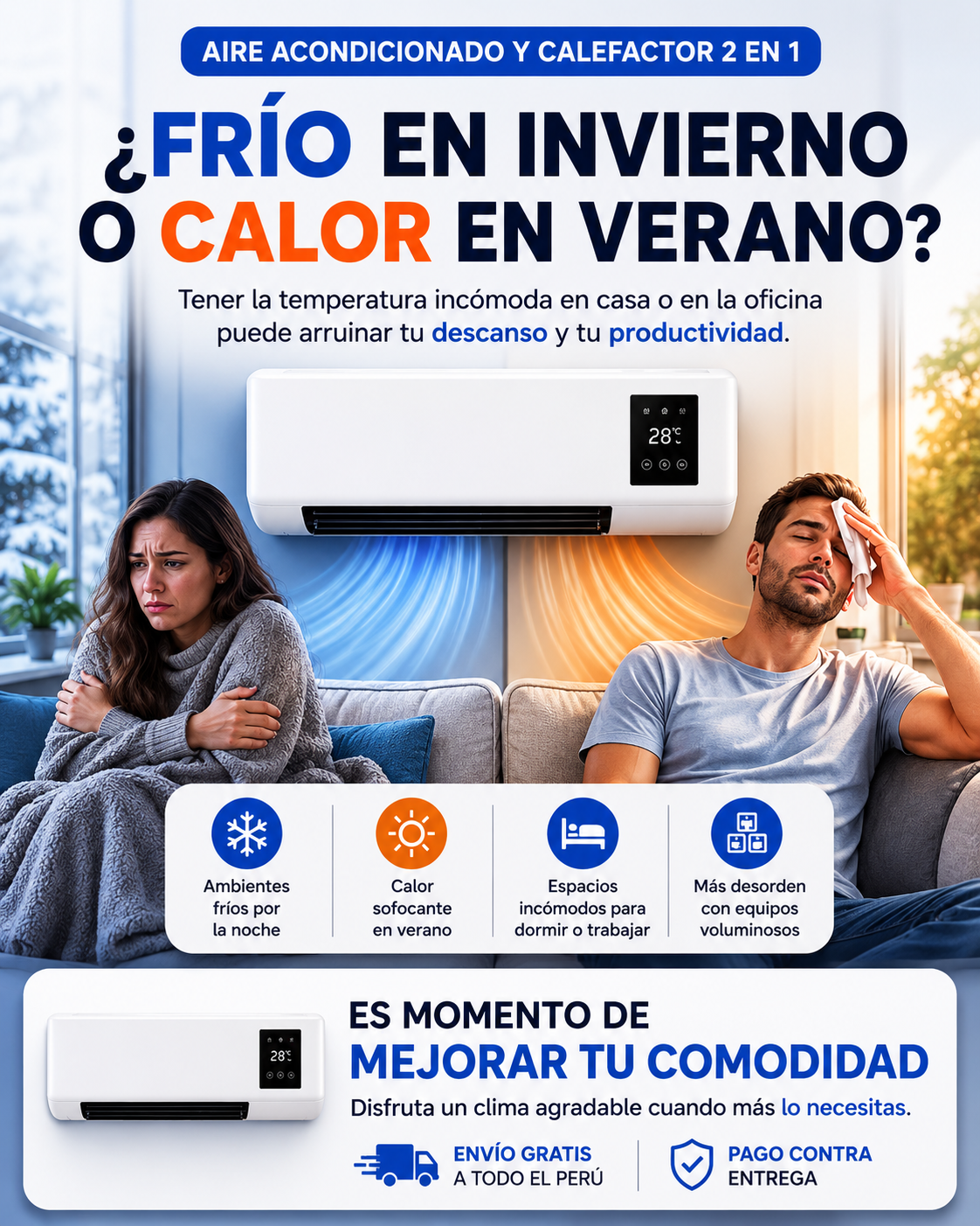 ComfortHeat™ - Calefactor y Aire Acondicionado 2 en 1 ❄️ 🔥