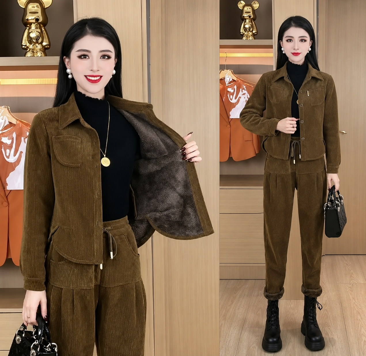 Conjunto Térmico Afelpado Mujer | Abrigo Premium para Invierno - Otoño