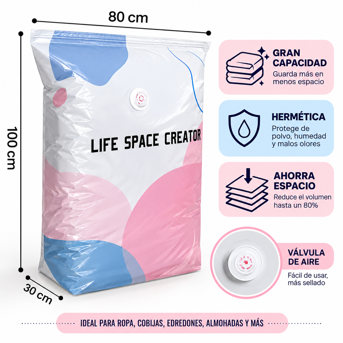 ¡🔥ÚLTIMO DÍA! ¡COMPRA 2 Y 1 GRATIS! Bolsas de Almacenamiento al vacío 3D sin bomba – Compresión rápida en 3 segundos🛏️🗄️