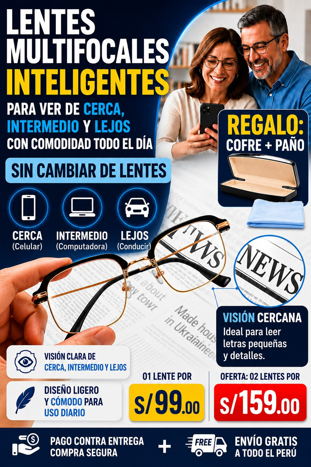 OptiStyle™ – Gafas Multifocales Inteligentes |Obtén una visión Óptima sin Esfuerzo🕶️