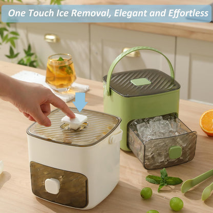 IceBox Pro – 🧊 Fabricador de Hielo Portátil con Tapa y Caja de Almacenamiento (48 cubos)