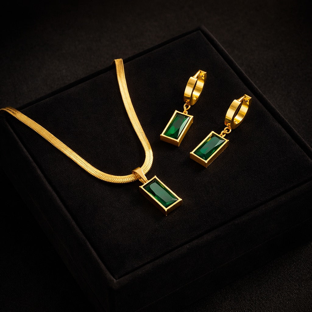 💎 Set Esmeralda Agata™ – Elegancia que Impone Presencia