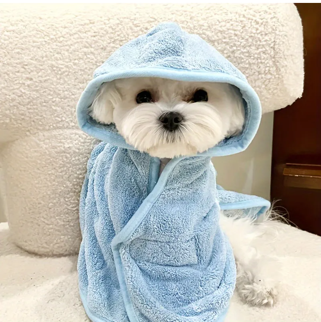 CloudSoft® - Bata de Baño de Microfibra Ultra-Absorbente para Mascotas 🐶🐾