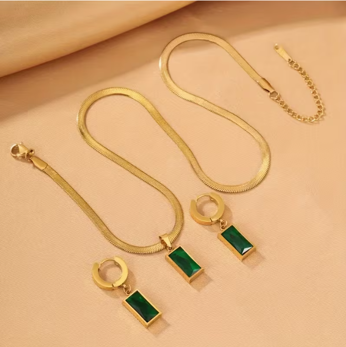 💎 Set Esmeralda Agata™ – Elegancia que Impone Presencia