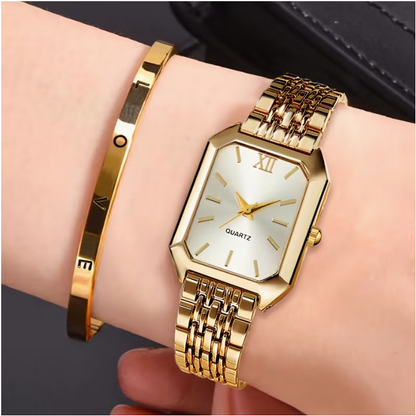⌚ Reloj Elegante de Cuarzo Premium ✨+ Brazalete de REGALO 🎁