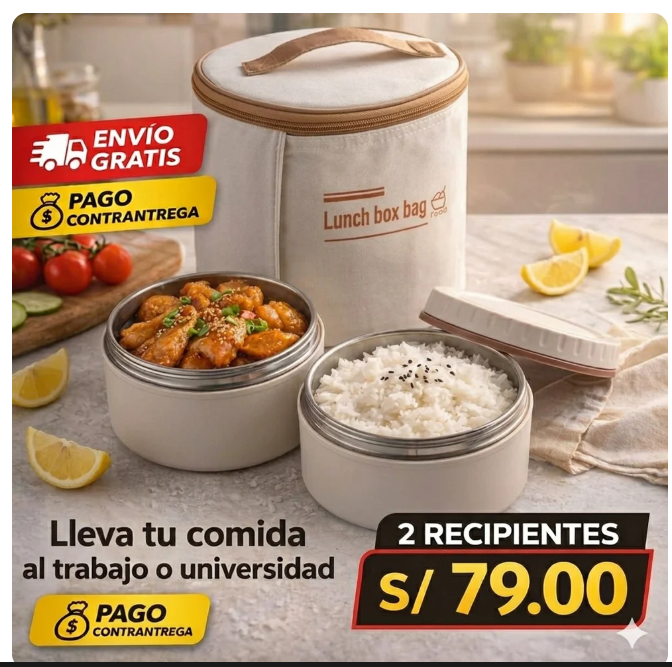 LunchBox Pro™ Set de 2 Unidades| Lleva tu Comida Caliente Donde Quieras