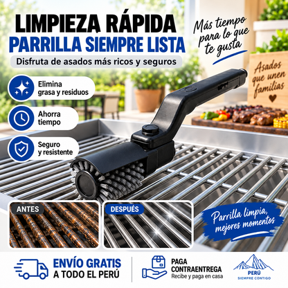 🥇 GrillClean Pro™ Cepillo Electrico - Limpia tu parrilla en segundos”