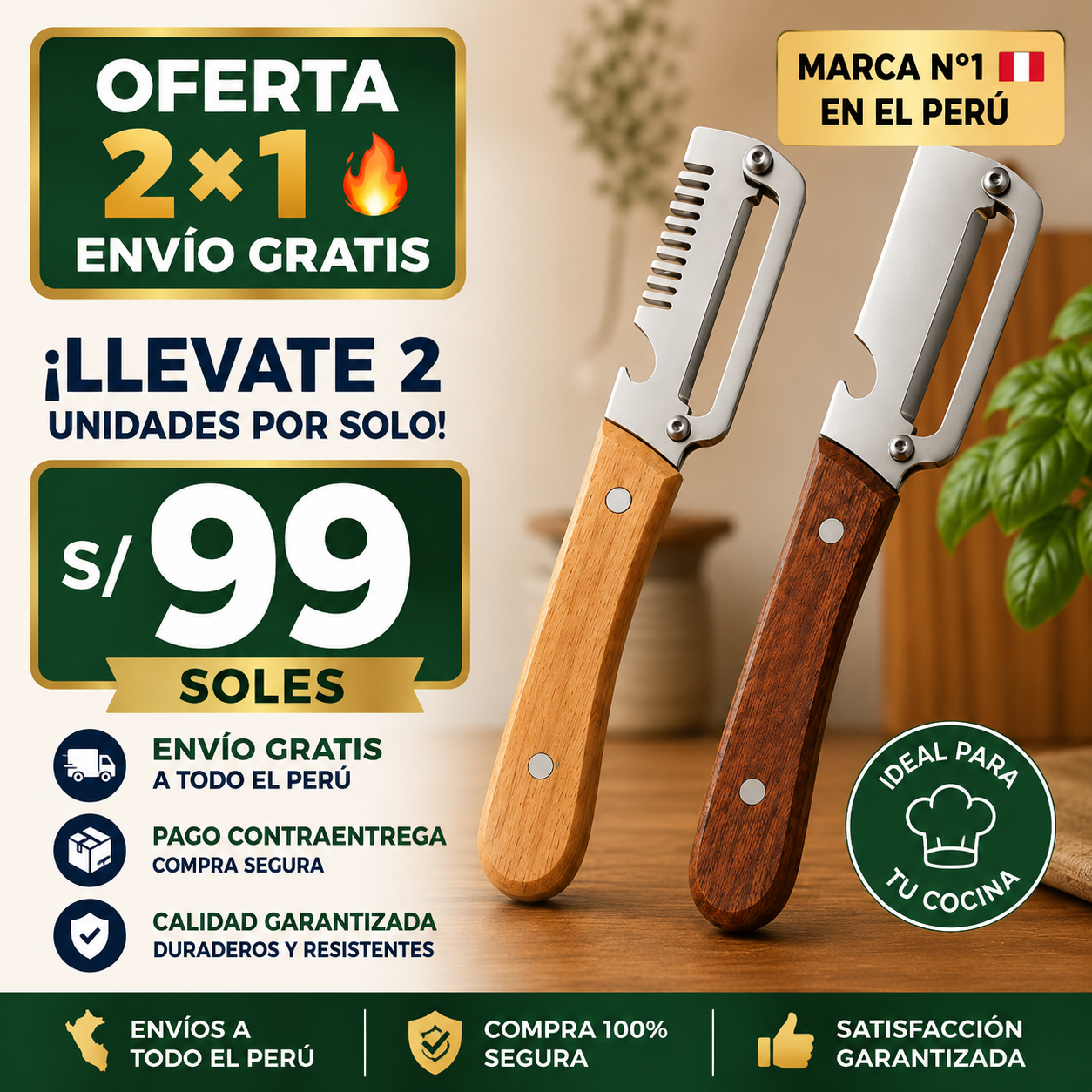 MaxiPeel® PRO - Cuchillo Arqueado | corta sin esfuerzo