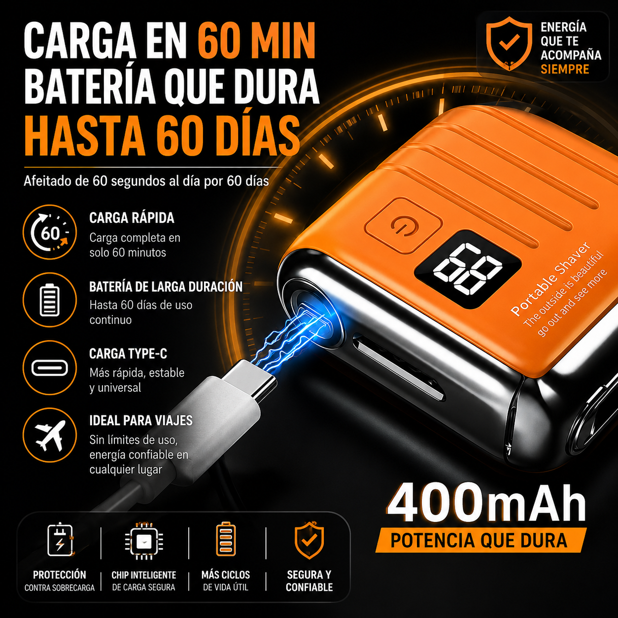 NanoShaver™ - Afeitadora Eléctrica de Acero Alemana - Afeitado Perfecto