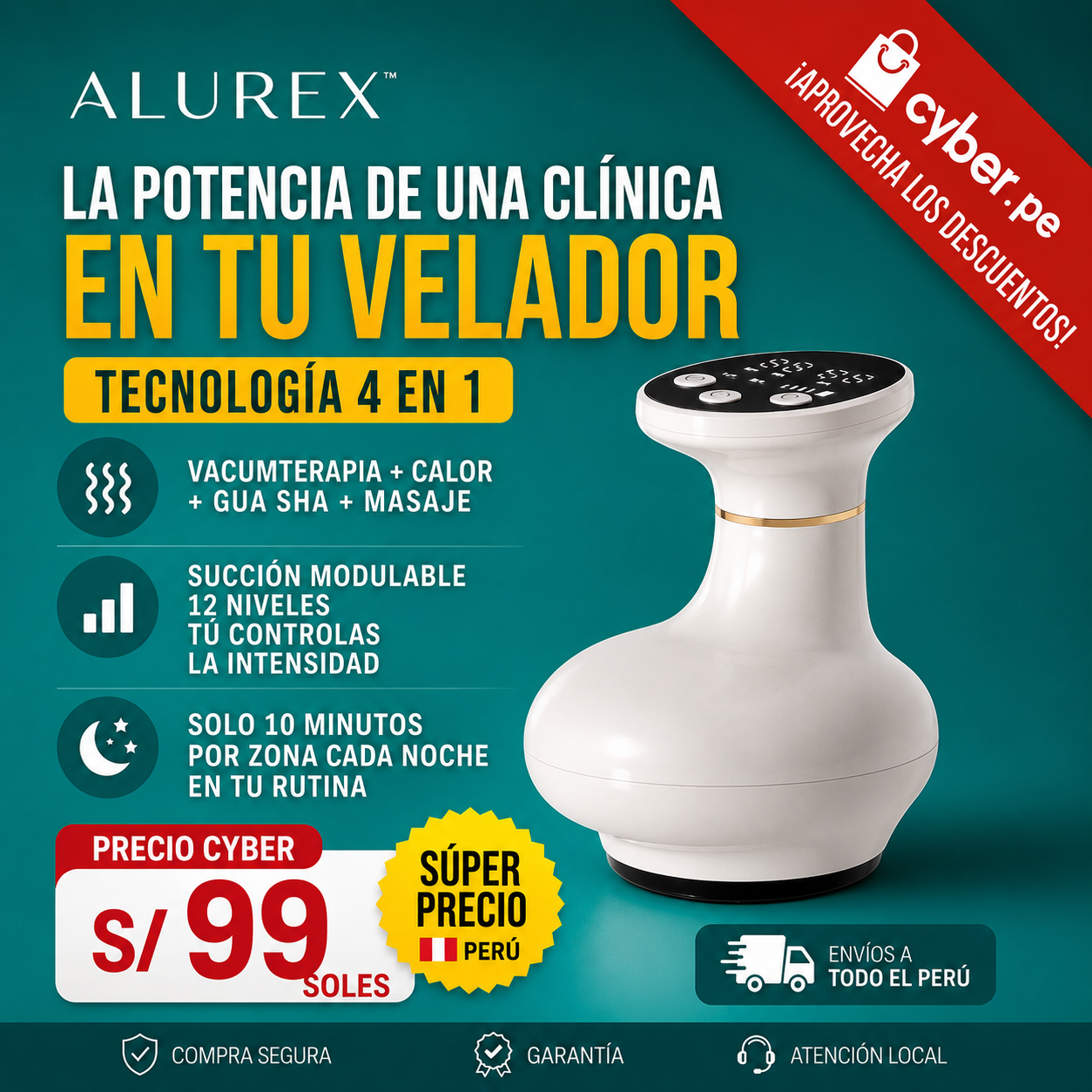 MASAJEADOR ANTICELULITIS | ALUREX™ - Piel mas definida ✨