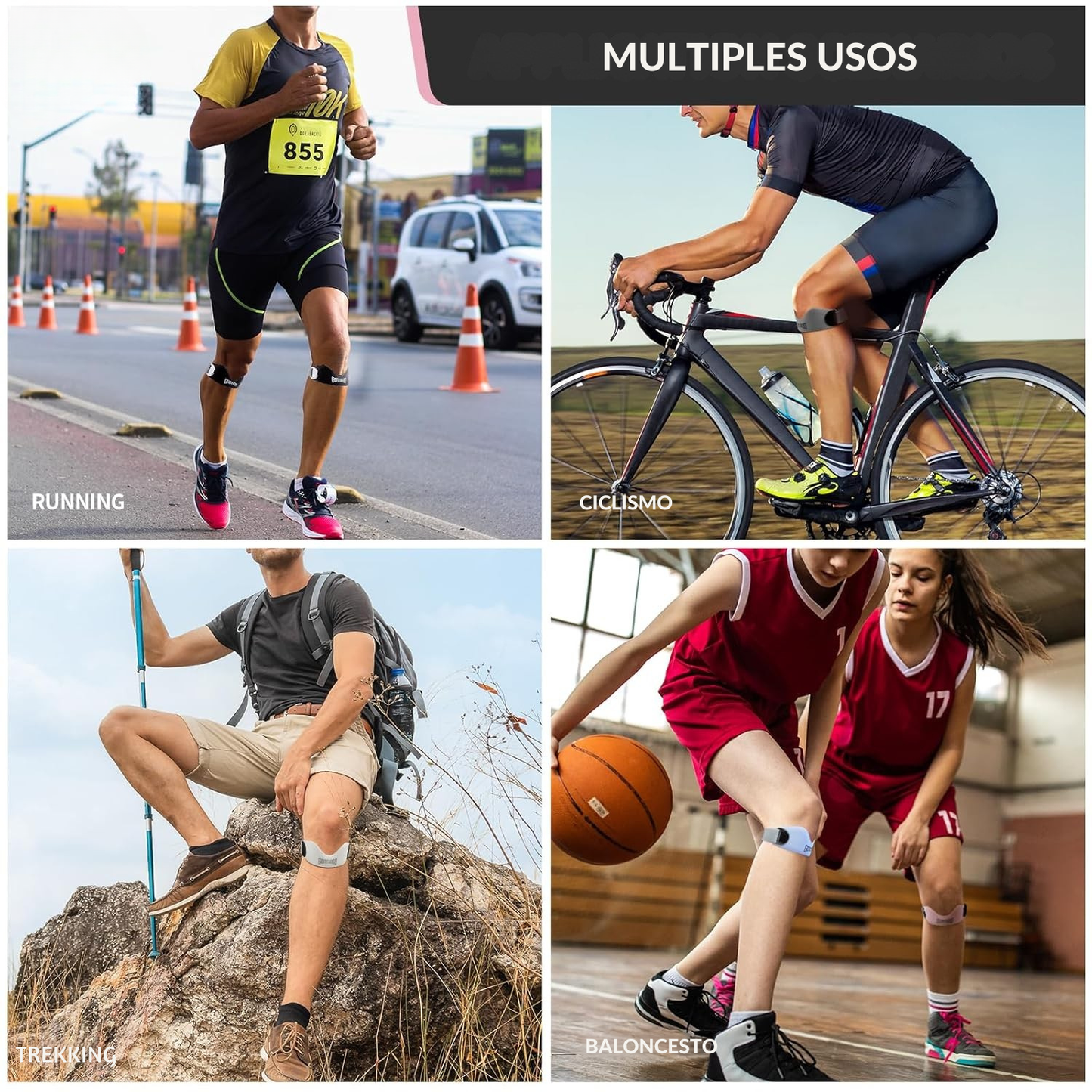 KneeFlex® | Pack de 2 Rodilleras Patelar para Alivio del Dolor de Rodilla