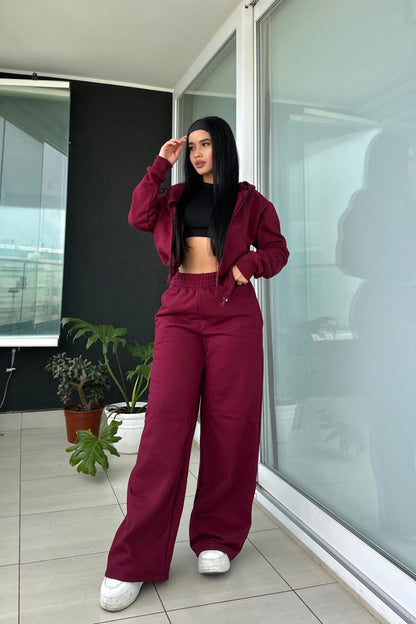 Set LESKA – Polerón Oversize + Buzo Palazzo | Estilo ZARA