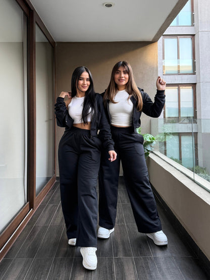 Set LESKA – Polerón Oversize + Buzo Palazzo | Estilo ZARA