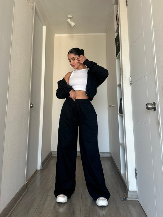 Set LESKA – Polerón Oversize + Buzo Palazzo | Estilo ZARA
