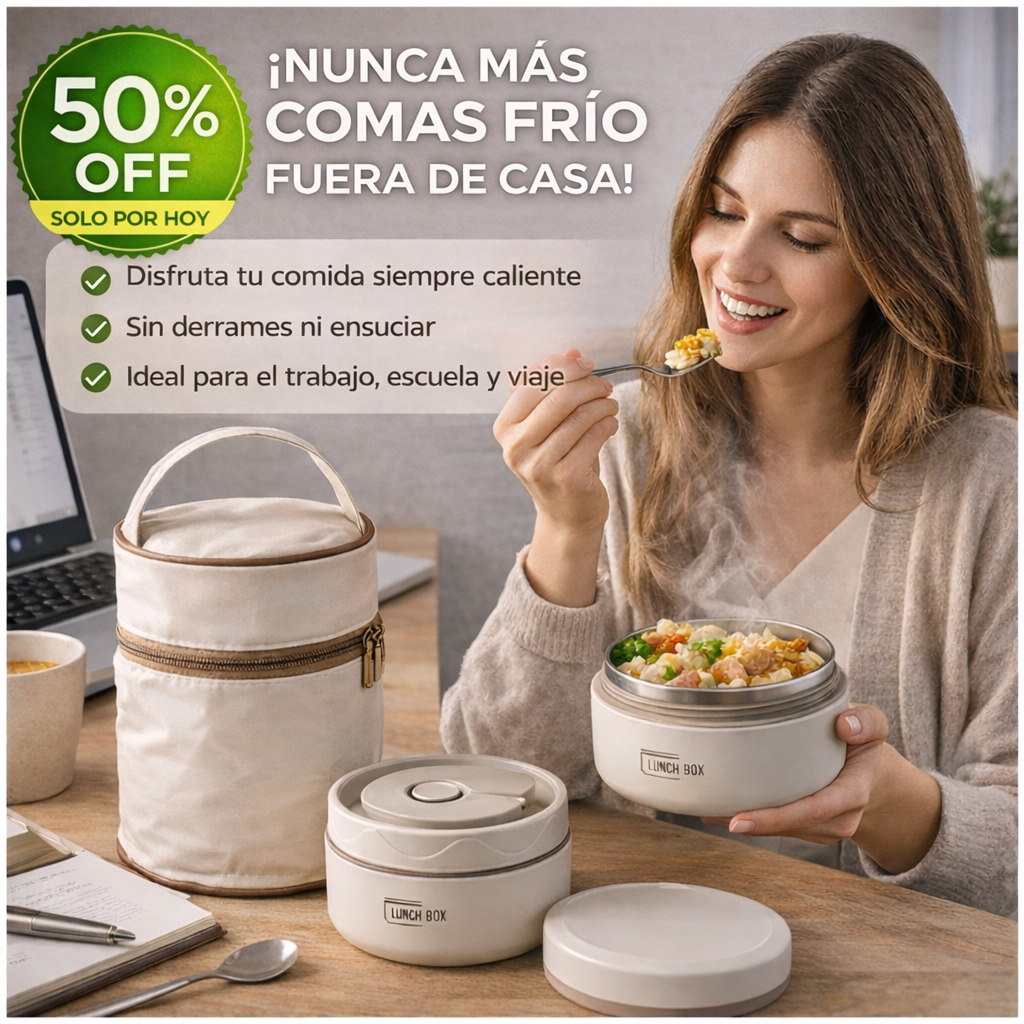 ThermoLunch PRO® - Set de 2 Loncheras Porta Comida Hermético + Maleta| Envío Gratis Hoy🎁