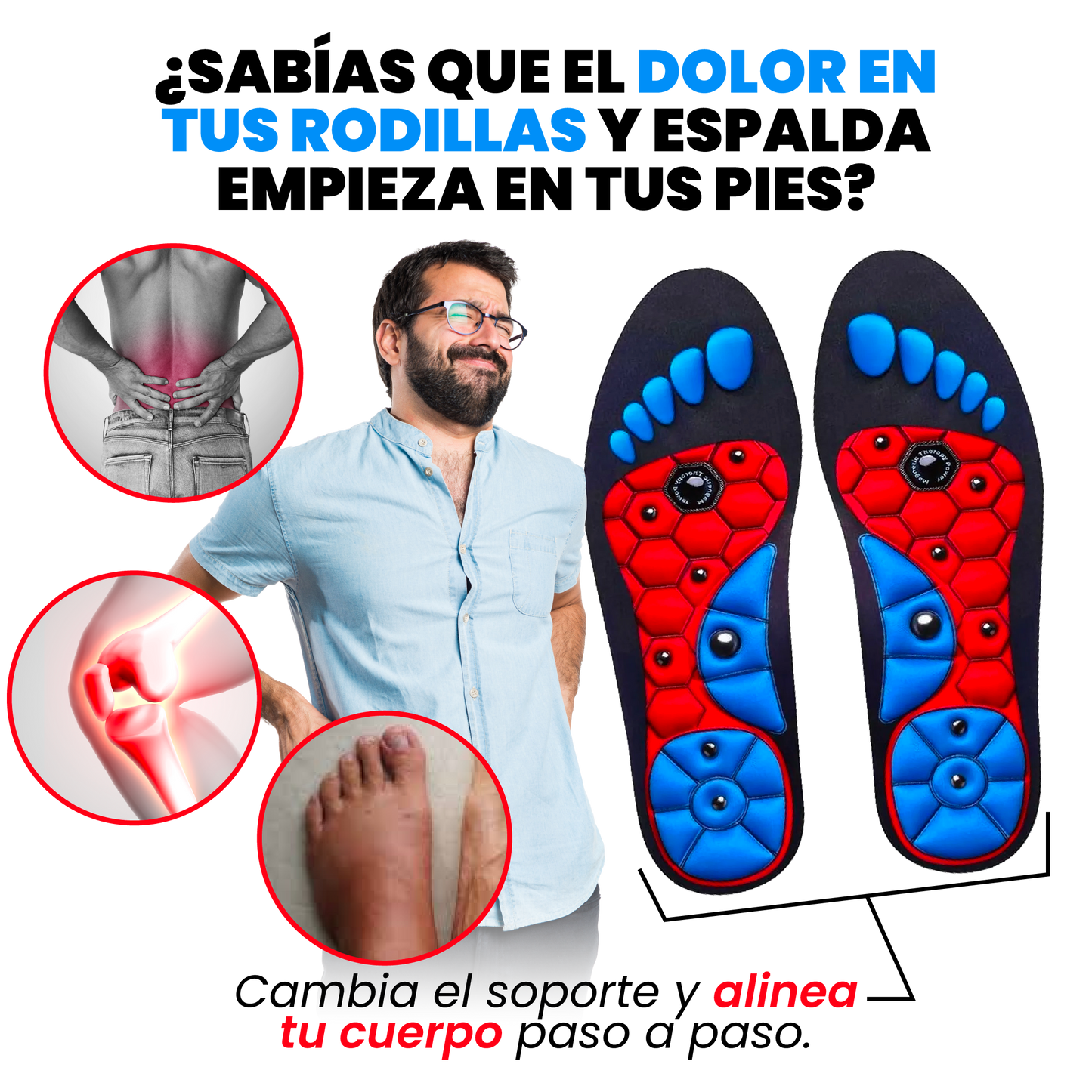 Par de Plantillas Magnéticas de Acupresión Pro+™