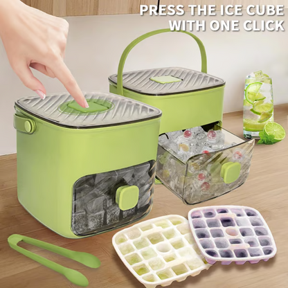IceBox Pro – 🧊 Fabricador de Hielo Portátil con Tapa y Caja de Almacenamiento (48 cubos)