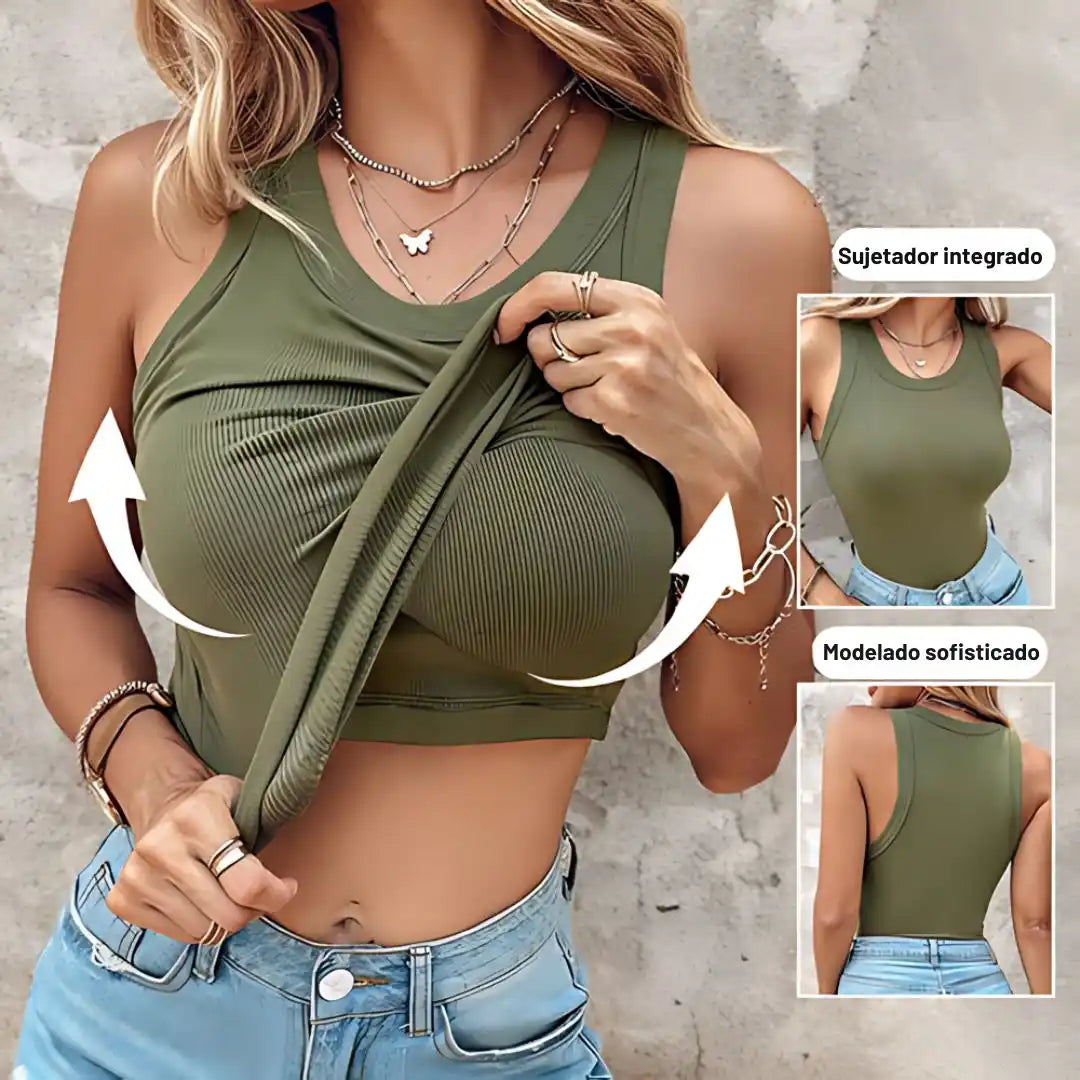 Klara™ -Top + Sujetador Integrado  2 en 1| Ajusta Realza y Moldea(Pack de 3 Tops)❤️