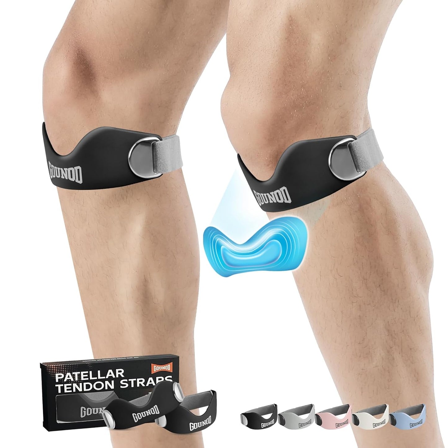 KneeFlex® | Pack de 2 Rodilleras Patelar para Alivio del Dolor de Rodilla