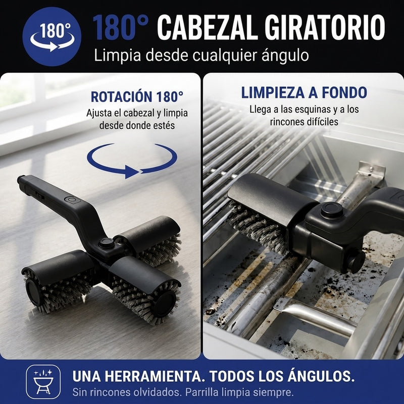 🥇 GrillClean Pro™ Cepillo Electrico - Limpia tu parrilla en segundos”