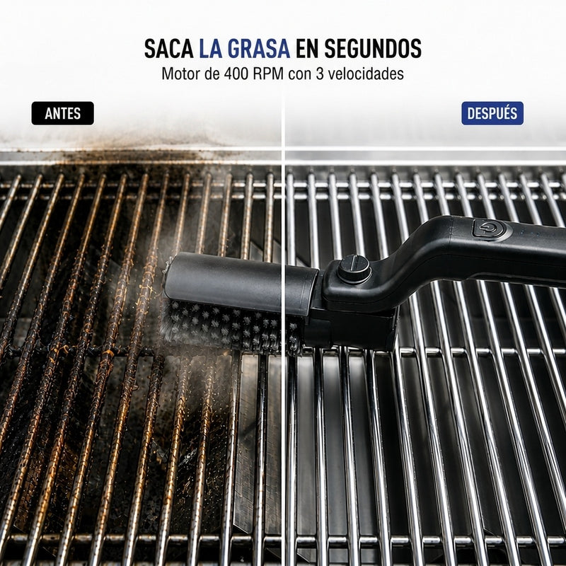🥇 GrillClean Pro™ Cepillo Electrico - Limpia tu parrilla en segundos”