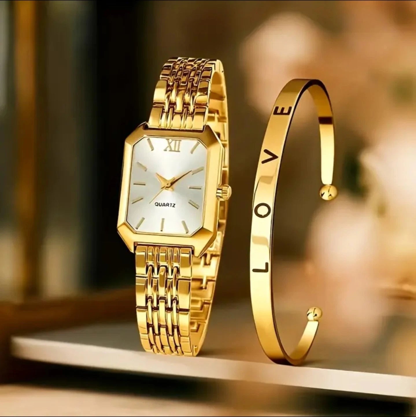 ⌚ Reloj Elegante de Cuarzo Premium ✨+ Brazalete de REGALO 🎁