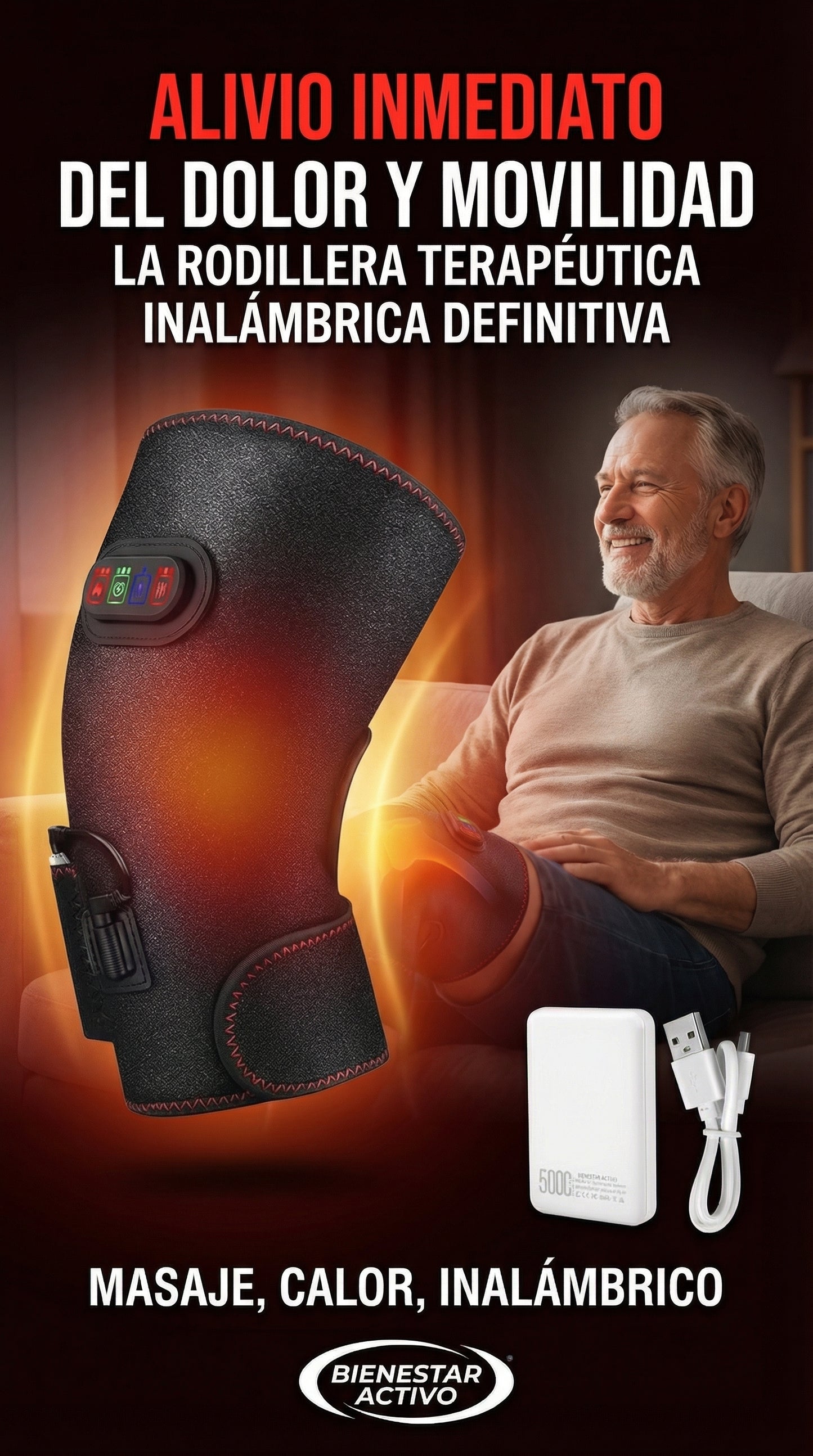 Rodillera,codera Con vibración, TERAPIA CON CALOR+ envio gratis 🎁