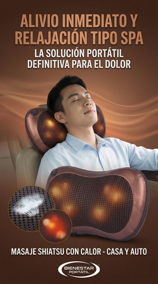 Soporte LUMBAR, Masajeador Portátil, con Calor y Vibración + REGALO SORPRESA 🎁