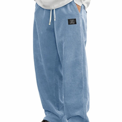 Pantalones holgados para hombre con cordón ajustable y bolsillos